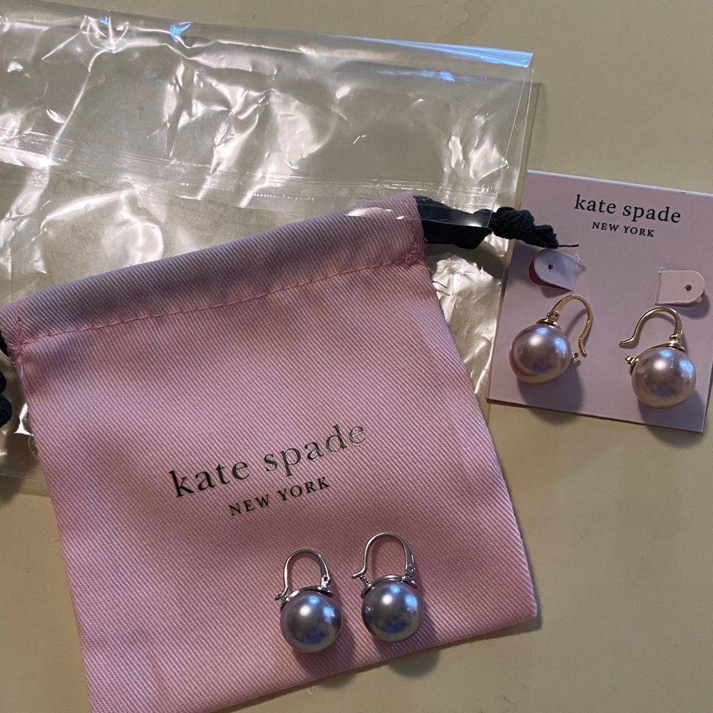 Kate Spade 2 Pairs Mod Pearl Drop Earrings